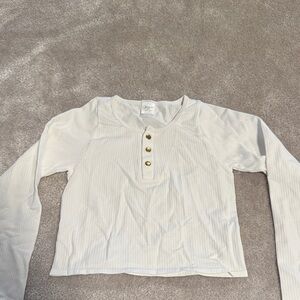 Stylish White Long Sleeve Kids Tee